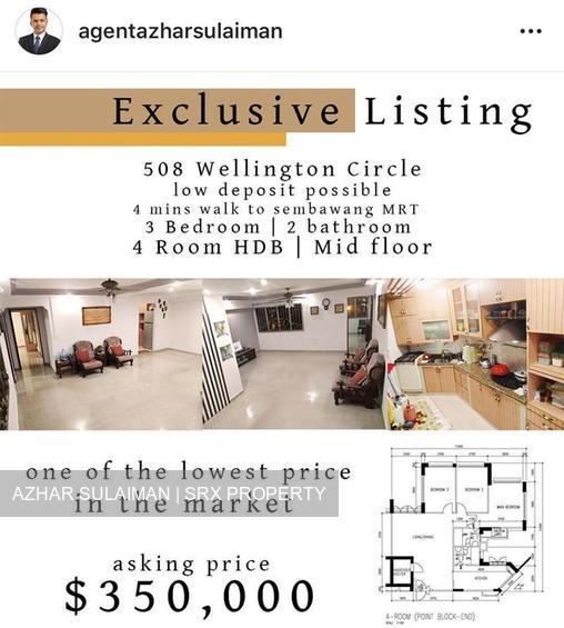 Blk 508A Wellington Circle (Sembawang), HDB 4 Rooms #201583232